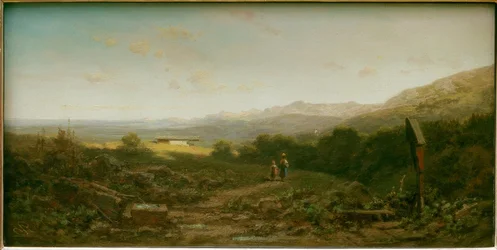 Sennerin mit Kind auf der Alm